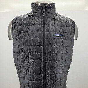 Patagonia Men’s Black Nano Puff Full Zip Insulated Quilted Puffer Vest Large